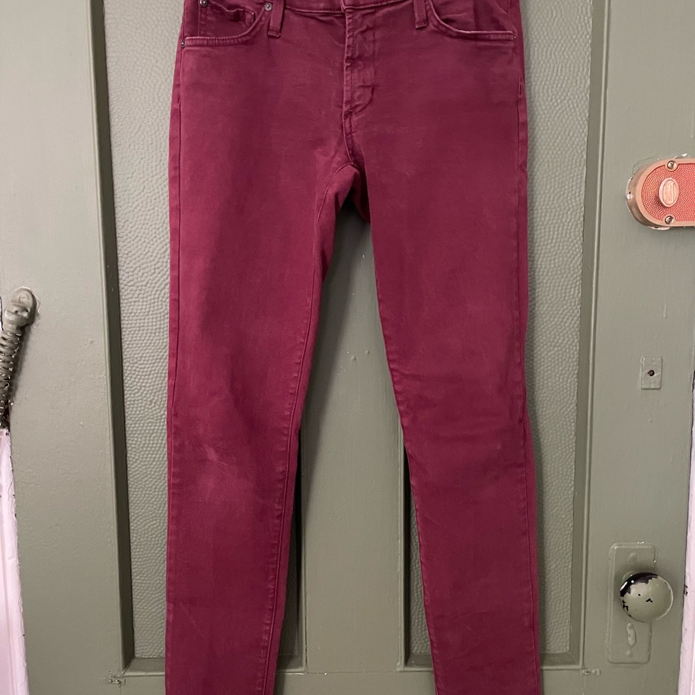 Jane Jeans Twiggy Size 28 Burgundy
